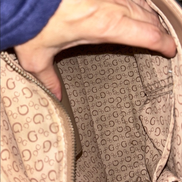 Guess Brown and Cream Logo Satchel - Picture 5 of 7